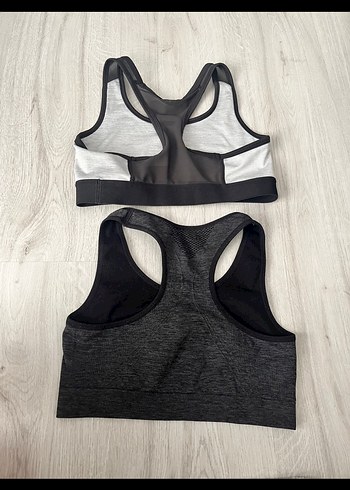 H&M Gri Baskılı Spor Sütyeni