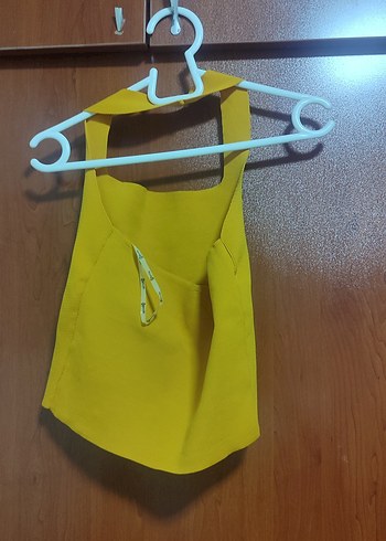 Diğer Sarı Askılı Crop Top