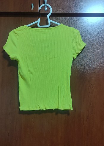 Collezione Sarı V Yaka Kısa Kollu Mini Kadın Tişört