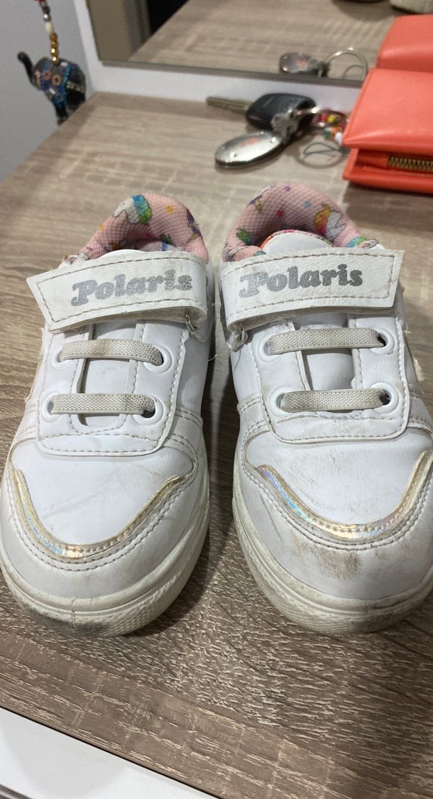 Kız Çocuk Beyaz Cırt Cırtlı Spor Ayakkabı - Görsel 2