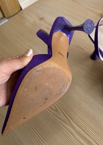 37 Beden Zara Mor Stiletto Topuklu Abiye Ayakkabı