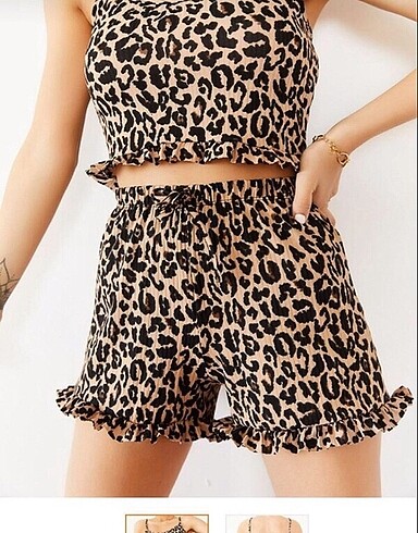 Leopar pijama takımı