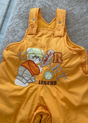 Renkli Baskılı Sarı Bebek Kayak Tulumu - Görsel 2