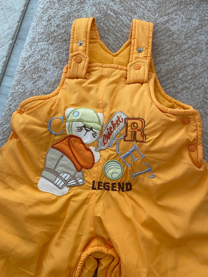 Renkli Baskılı Sarı Bebek Kayak Tulumu - Görsel 2