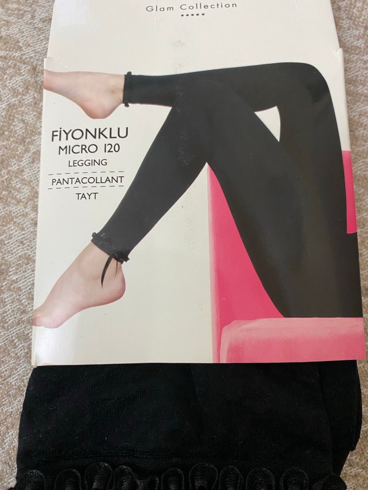 Siyah Elastik Midi Kadın Tayt - Görsel 2