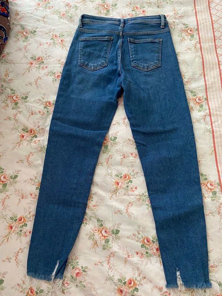 Kadın Mavi Denim Dar Kesim Günlük Jean - Görsel 3