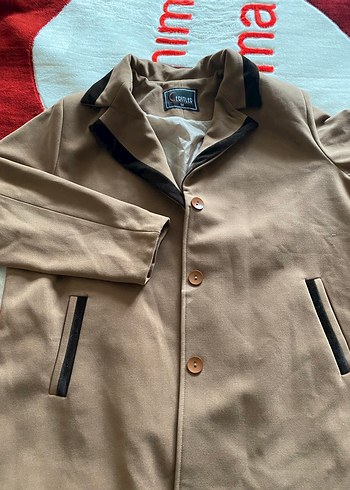 Düğmeli Kahverengi Süet Kaban - Görsel 2