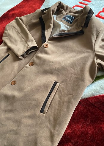 Düğmeli Kahverengi Süet Kaban - Görsel 3