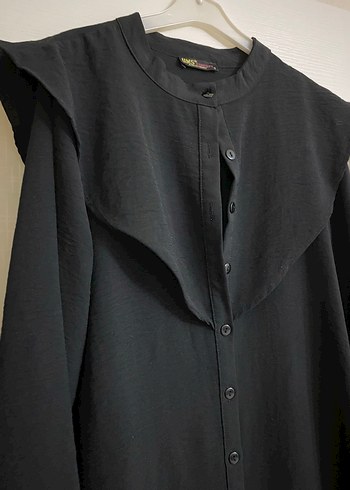 Siyah Düğmeli Uzun Kollu Kadın Tunik - Görsel 2