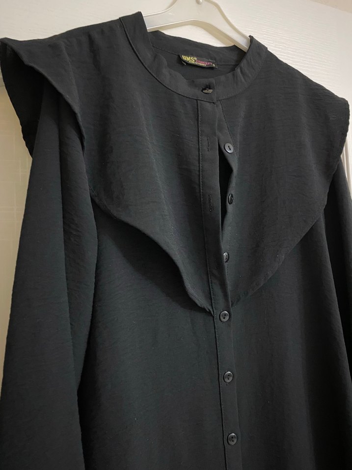 Siyah Düğmeli Uzun Kollu Kadın Tunik - Görsel 2