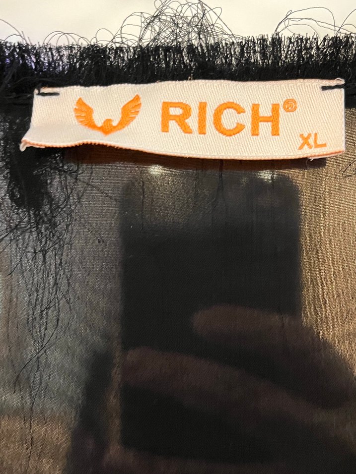 Siyah Kısa Kollu Şifon Kadın Tişört - Görsel 3