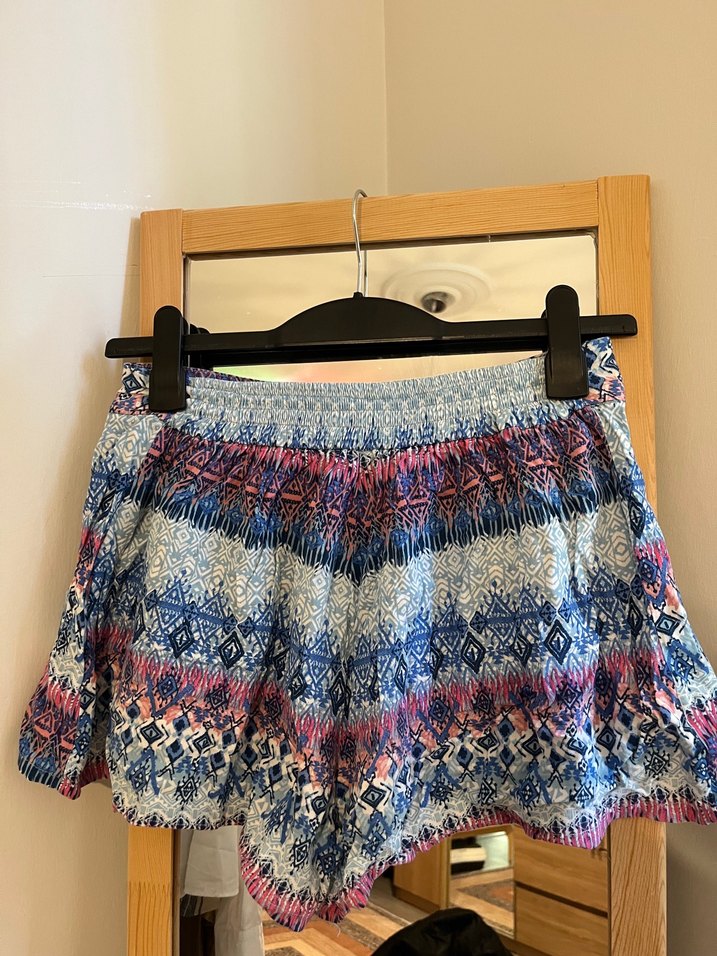 Renkli Pilili Bohem Mini Şort - Görsel 2