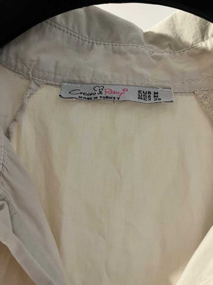 Bej Keten Midi Elbise, Kısa Kollu, Salaş Kesim - Görsel 4