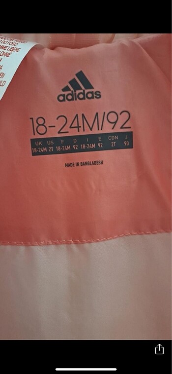 18-24 Ay Beden pembe Renk Adidas