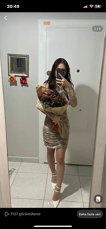 Zara zara tül mini elbise drapeli s beden