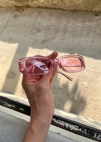 Şeffaf Pembe Retro Kadın Güneş Gözlüğü