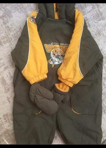 Fermuarlı Gri Erkek Bebek Kayak Tulumu - Görsel 2