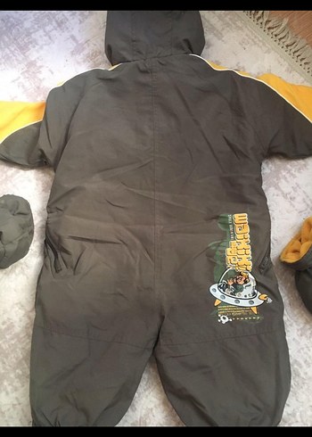 Fermuarlı Gri Erkek Bebek Kayak Tulumu - Görsel 4