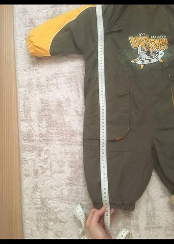 Fermuarlı Gri Erkek Bebek Kayak Tulumu - Görsel 6