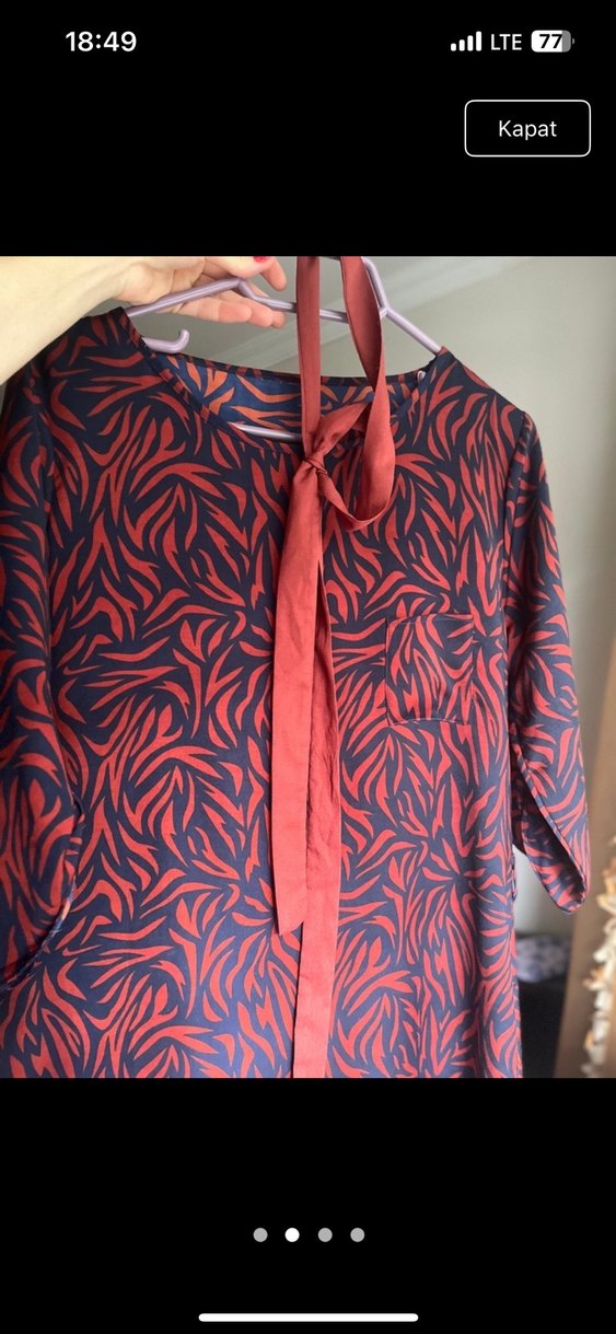 Bordo Desenli Bohem Kadın Uzun Elbise - Görsel 5