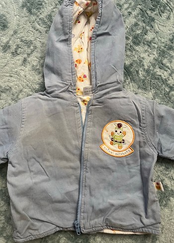 Gri Bebek Erkek Nakışlı Fermuarlı Mont - Görsel 3