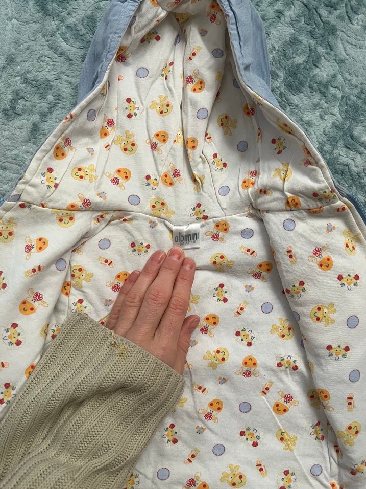 Gri Bebek Erkek Nakışlı Fermuarlı Mont - Görsel 4