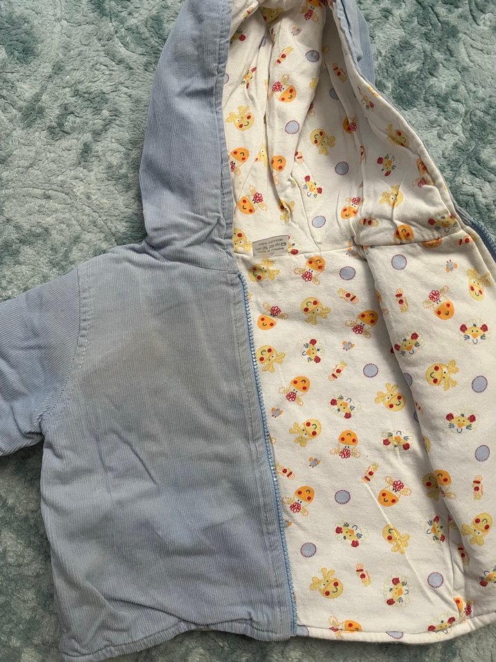 Gri Bebek Erkek Nakışlı Fermuarlı Mont - Görsel 2