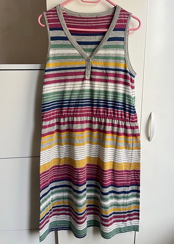 Çizgili Pliseli Hamile Elbisesi - Görsel 2