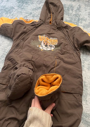 Kahverengi Fermuarlı Bebek Kayak Tulumu - Görsel 3