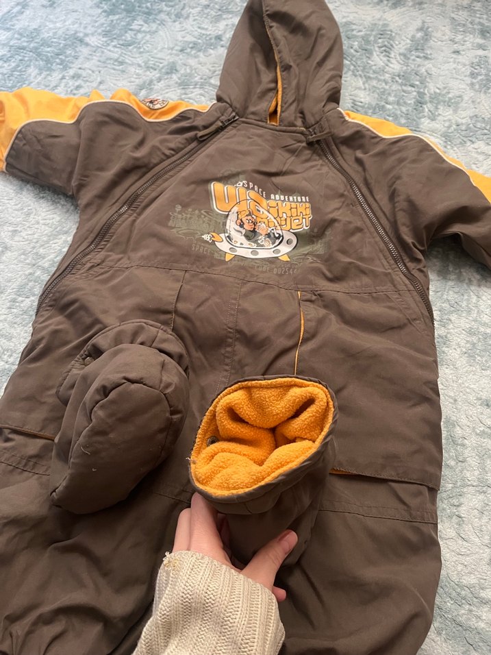 Kahverengi Fermuarlı Bebek Kayak Tulumu - Görsel 3