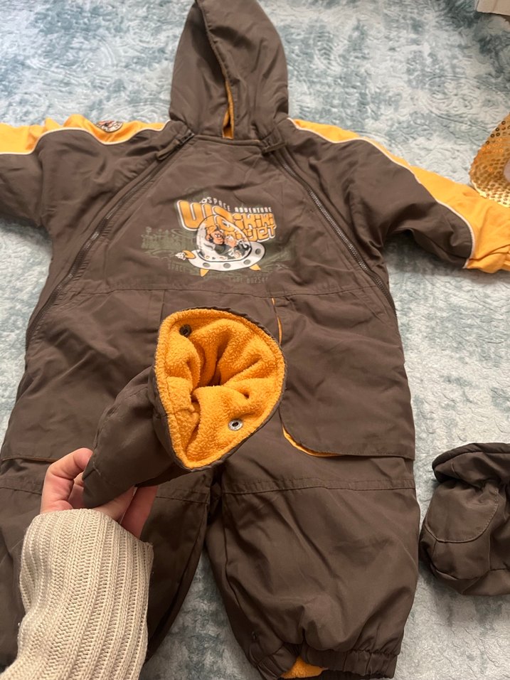 Kahverengi Fermuarlı Bebek Kayak Tulumu - Görsel 2