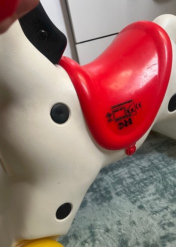 Renkli Tekerlekli Beyaz At Oyuncak - Görsel 4