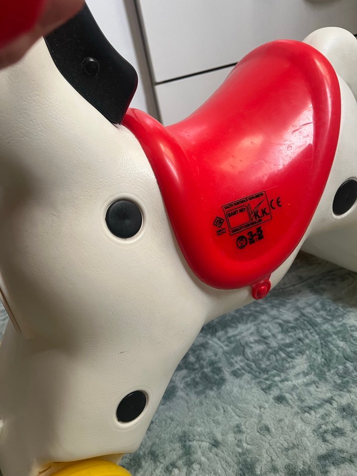 Renkli Tekerlekli Beyaz At Oyuncak - Görsel 4