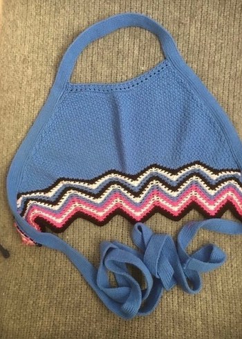 Bağlamalı Bel Detaylı Mavi büstiyer - Görsel 5