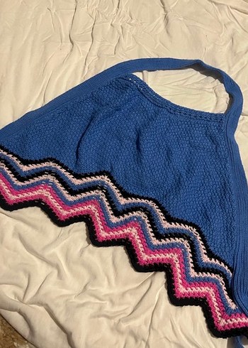 Bağlamalı Bel Detaylı Mavi büstiyer - Görsel 7