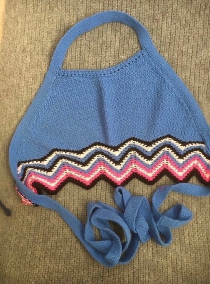 Bağlamalı Bel Detaylı Mavi büstiyer - Görsel 5