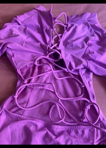 Fermuarlı Uzun Kollu Pembe Mayo - Görsel 3