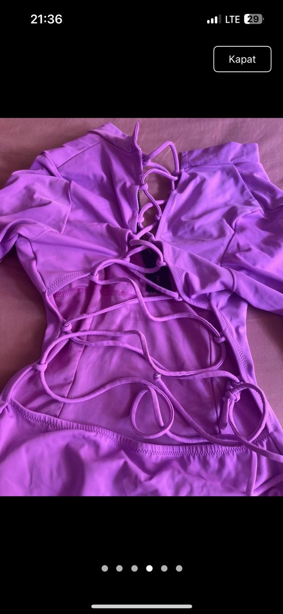 Fermuarlı Uzun Kollu Pembe Mayo - Görsel 3