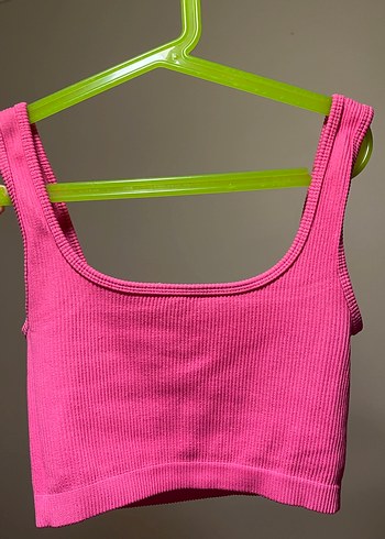Pembe Basic Atlet Crop Top - Görsel 3