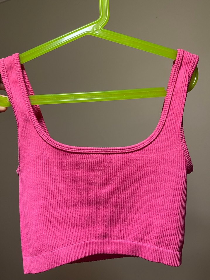 Pembe Basic Atlet Crop Top - Görsel 3