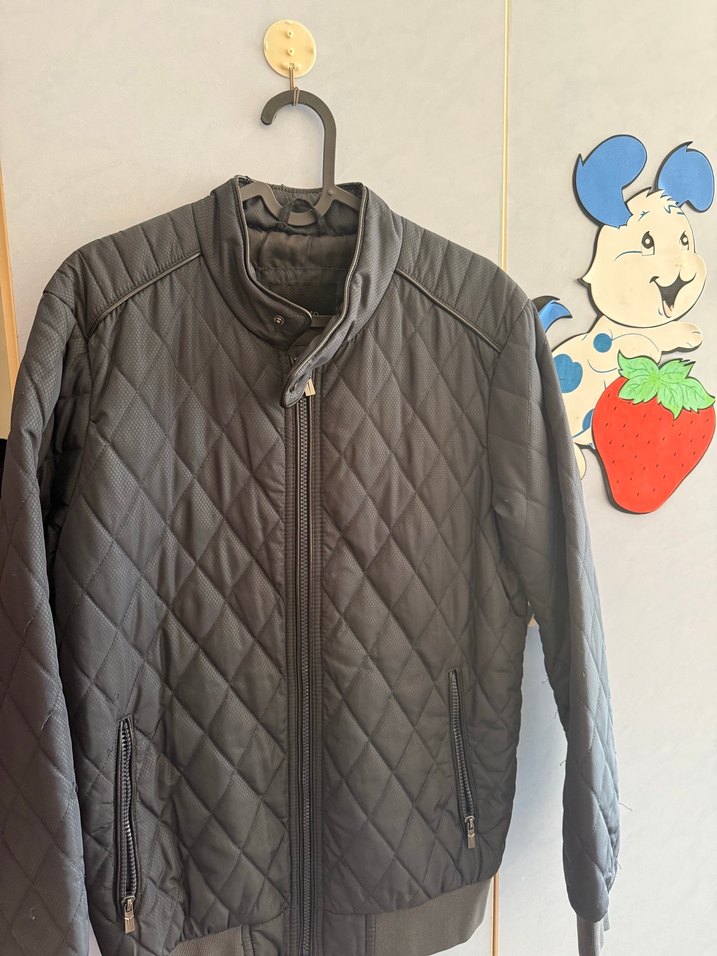 Erkek Gri Kapitone Fermuarlı Ceket - Görsel 2