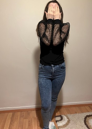 Dantel Detaylı Siyah Kadın Bluz - Görsel 5