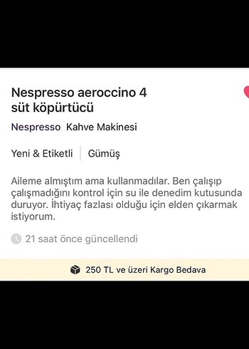 Nespresso Nespresso aeroccino 4 süt köpürtücü