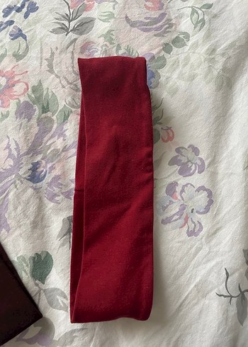 Kırmızı organik pamuk saç bandı - Görsel 2