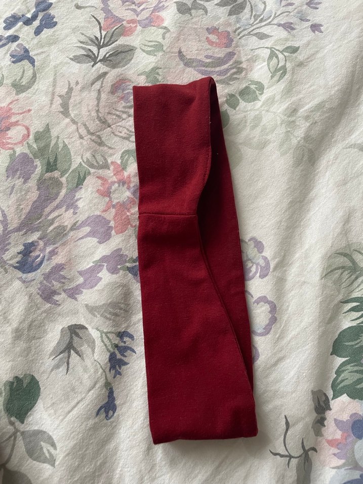 Kırmızı organik pamuk saç bandı - Görsel 3