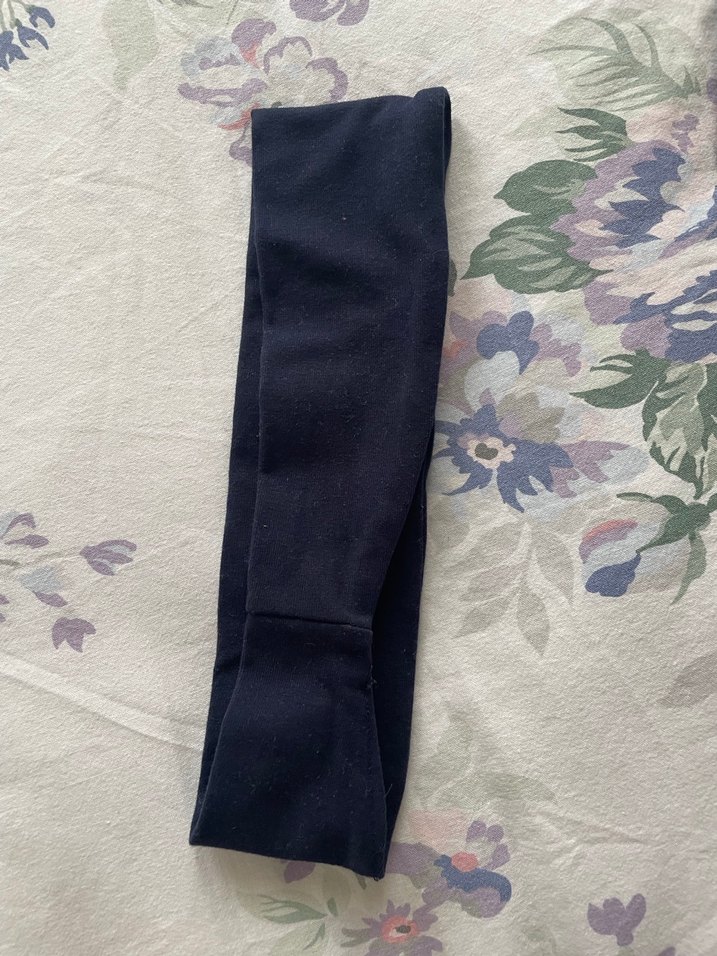 Lacivert Organik Pamuk Elastik Saç Bandı - Görsel 3