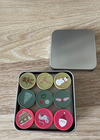 Metal kutulu 9lu damga seti stamp - Görsel 2