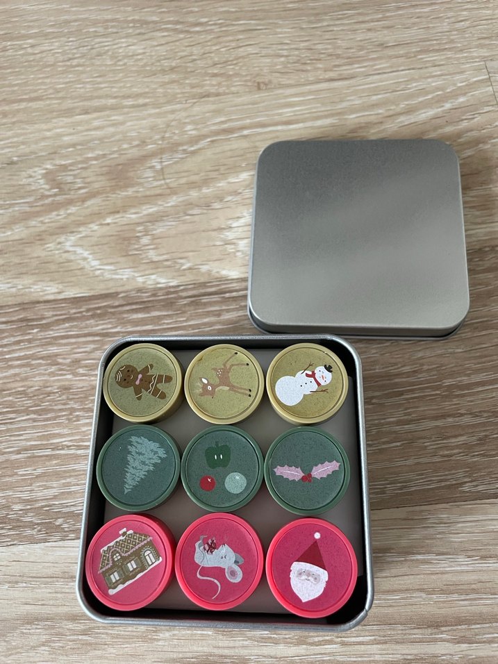 Metal kutulu 9lu damga seti stamp - Görsel 2