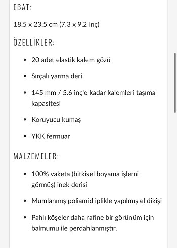Galen leather fermuarlı deri 20li dolma kalem çantası - Görsel 7