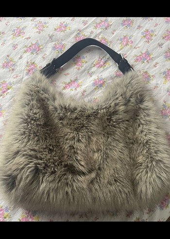 Tüylü Suni Kürk omuz Çantası - Görsel 5